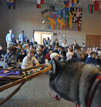 Beaver attends class at Gilman School