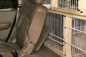 The dog boxes can be opened into the interior of the vehicle as well.