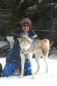 Eric introduces Sobo, our Northern breed sled dog to snow near Deep Creek Lake, Maryland.