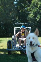 Okemo and child at Piney Run.