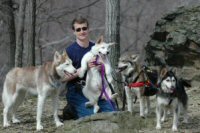 Eric and his dog sledding team hike near Frederick, Maryland