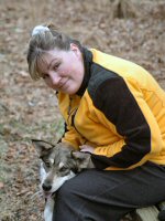 Catherine and Zoe take a break from dryland dog sledding.