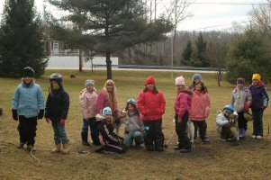 Group photo after dryland dog sledding