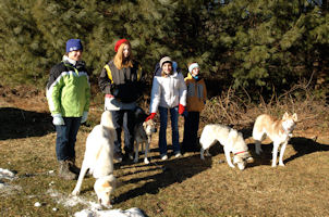 Group photo after dryland dog sledding