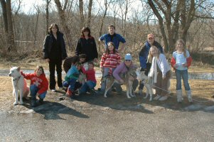 Group photo after dryland dog sledding