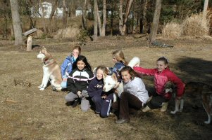 Group photo after dryland dog sledding