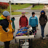 Sobo enjoyes meeting the Girl Scouts.
