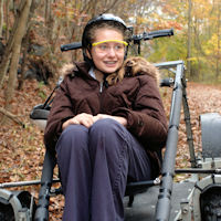 Cadette waits to go dog sledding.