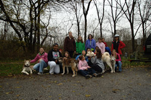Group photo after dryland dog sledding