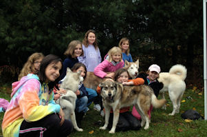 Group photo after dryland dog sledding