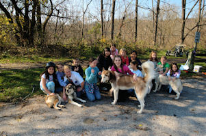 Group photo after dryland dog sledding