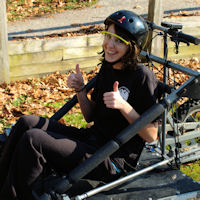 Thumbs up for dryland dog sledding