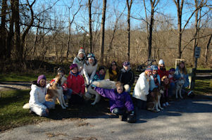 Group photo after dryland dog sledding