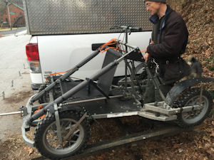 Hitch mounted carrier installed on the back of the Tundra.