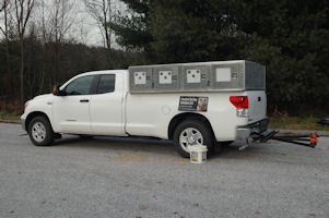 The hitch mounted carrier mounted on the Tundra.