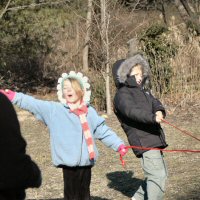 The program included both classroom and outdoor demonstrations on dog sledding and dryland dog sledding.