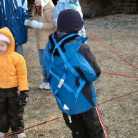 The program included both classroom and outdoor demonstrations on dog sledding and dryland dog sledding.