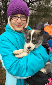 Super puppy Casco enjoys a cuddle
