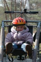 A young rider waits for her Yappy Hour.