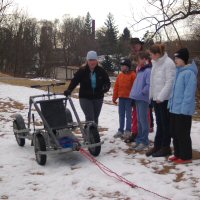Teaching about dryland dog sledding