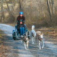 Pam rides along the NCR Trail in northern Baltimore County.