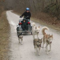 Payton holds on during the ride.